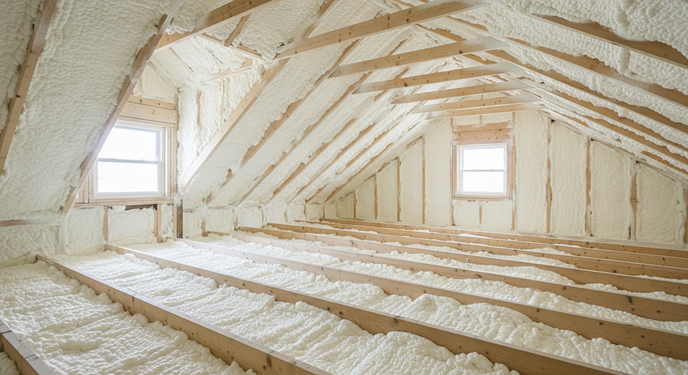 Professional spray foam installation